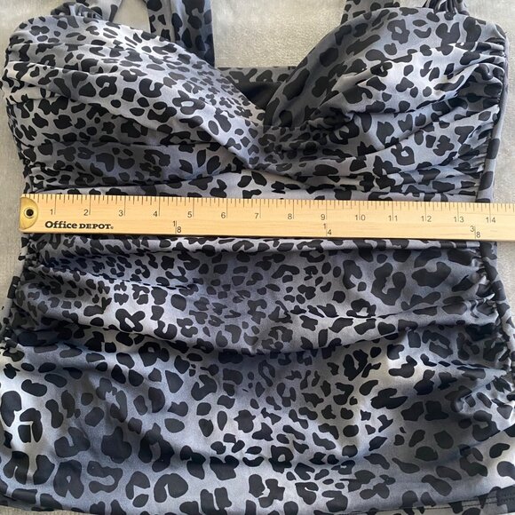 Miraclesuit Womens Leopard Print Tankini Swim Top Size 10 Black & Gray Stretch - Picture 6 of 6